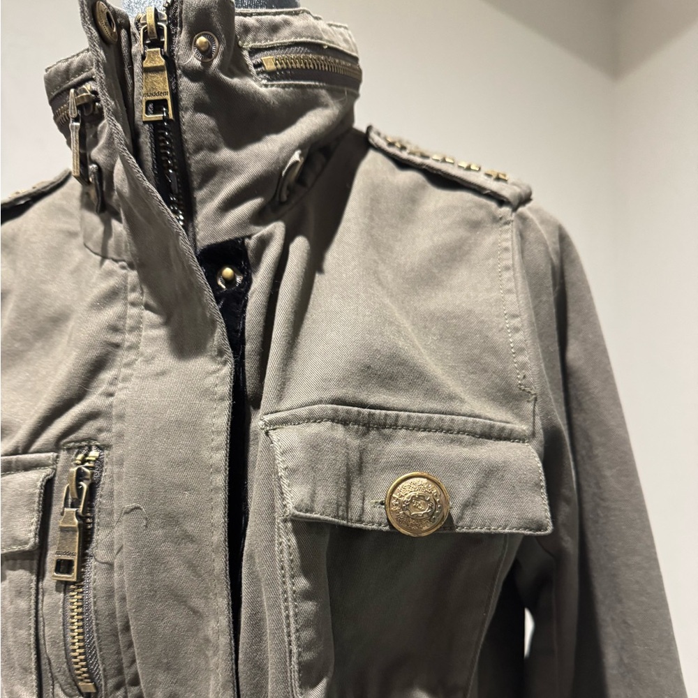 Madden NYC Jacket Olive Green  5 Star General Military Style Field Jacket Small - Picture 2 of 10